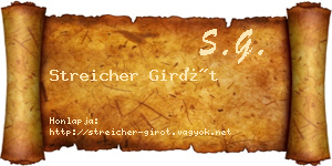 Streicher Girót névjegykártya